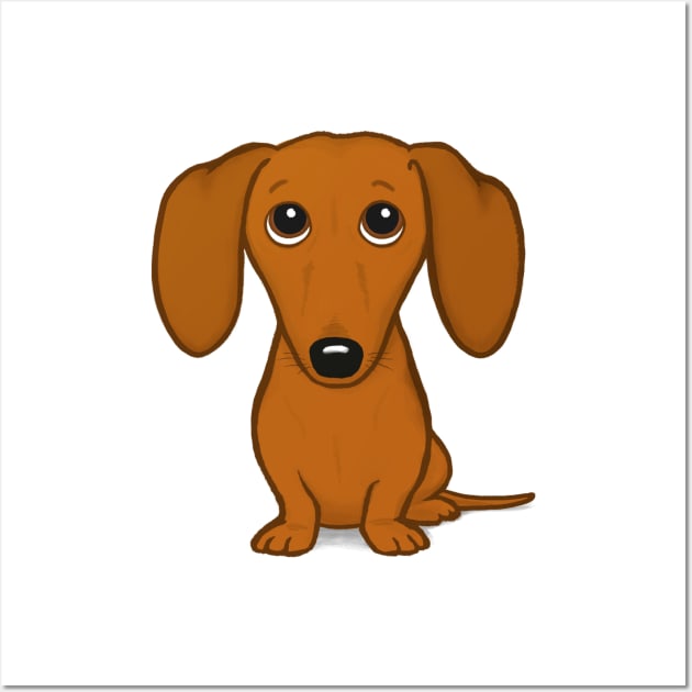 Cute Cartoon Dachshund | Funny Wiener Dog Wall Art by Coffee Squirrel